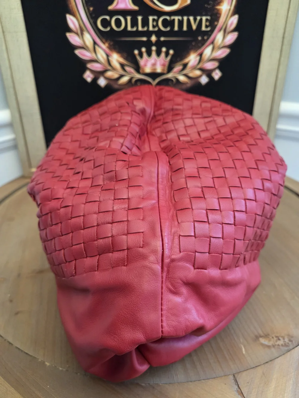 Bottega Veneta Coral-Red Intrecciato Leather Hobo
